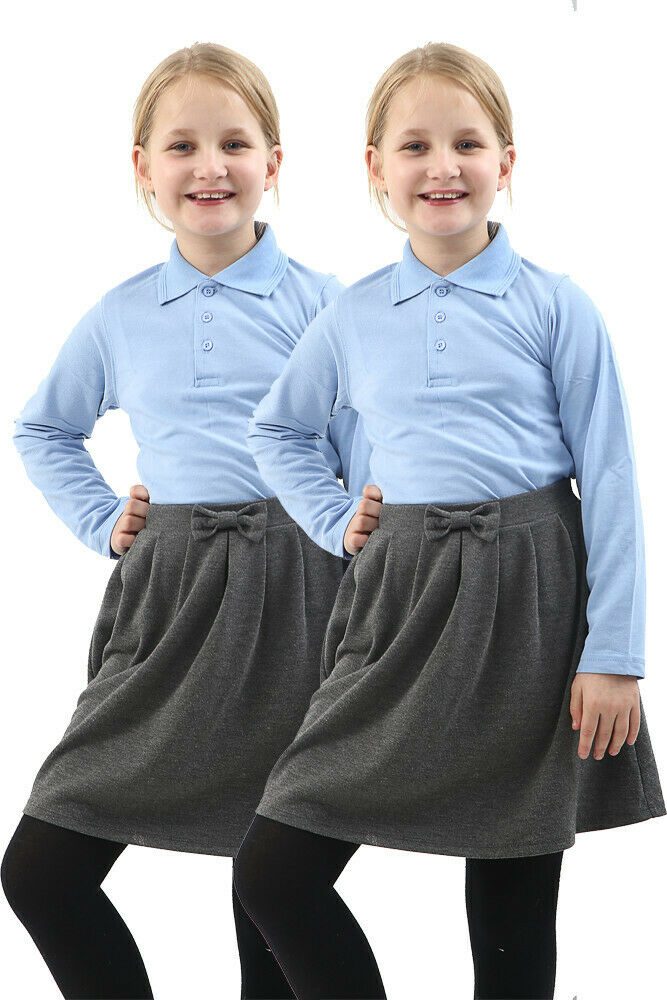GW ClassyOutfit Girls Boys Kids Jumper Sweatshirt Crew Tops Round/V Neck School Uniform Fleece